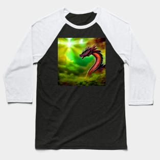 Purple and Red Dragon in the Forest Light Baseball T-Shirt